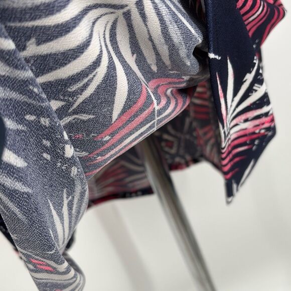 New Express Navy Blue Pink White Palm Tree Leaves‎ Print Stretch Mini Dress XS - Picture 10 of 14